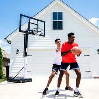 (2 Pack)  60-Inch Portable Basketball Hoop with Acrylic Backboard, Screw Jack Lift & Arena Slam Rim-Outdoor Play