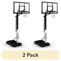 (2 Pack)  60-Inch Portable Basketball Hoop with Acrylic Backboard, Screw Jack Lift & Arena Slam Rim-Outdoor Play