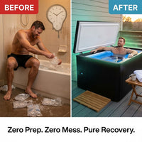 Cold Plunge Tub Built for Year-Round Recovery, Built-In Compressor, Ozone Disinfection, Weatherproof — Before & After