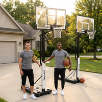 (2 Pack)  60-Inch Portable Basketball Hoop with Acrylic Backboard, Screw Jack Lift & Arena Slam Rim-Outdoor Play — Lifestyle
