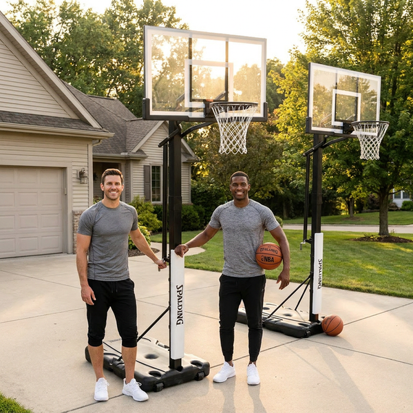 Portable Basketball Hoop Built for Outdoor Play, 60-Inch Acrylic Backboard, Arena Slam Rim, Screw Jack Lift