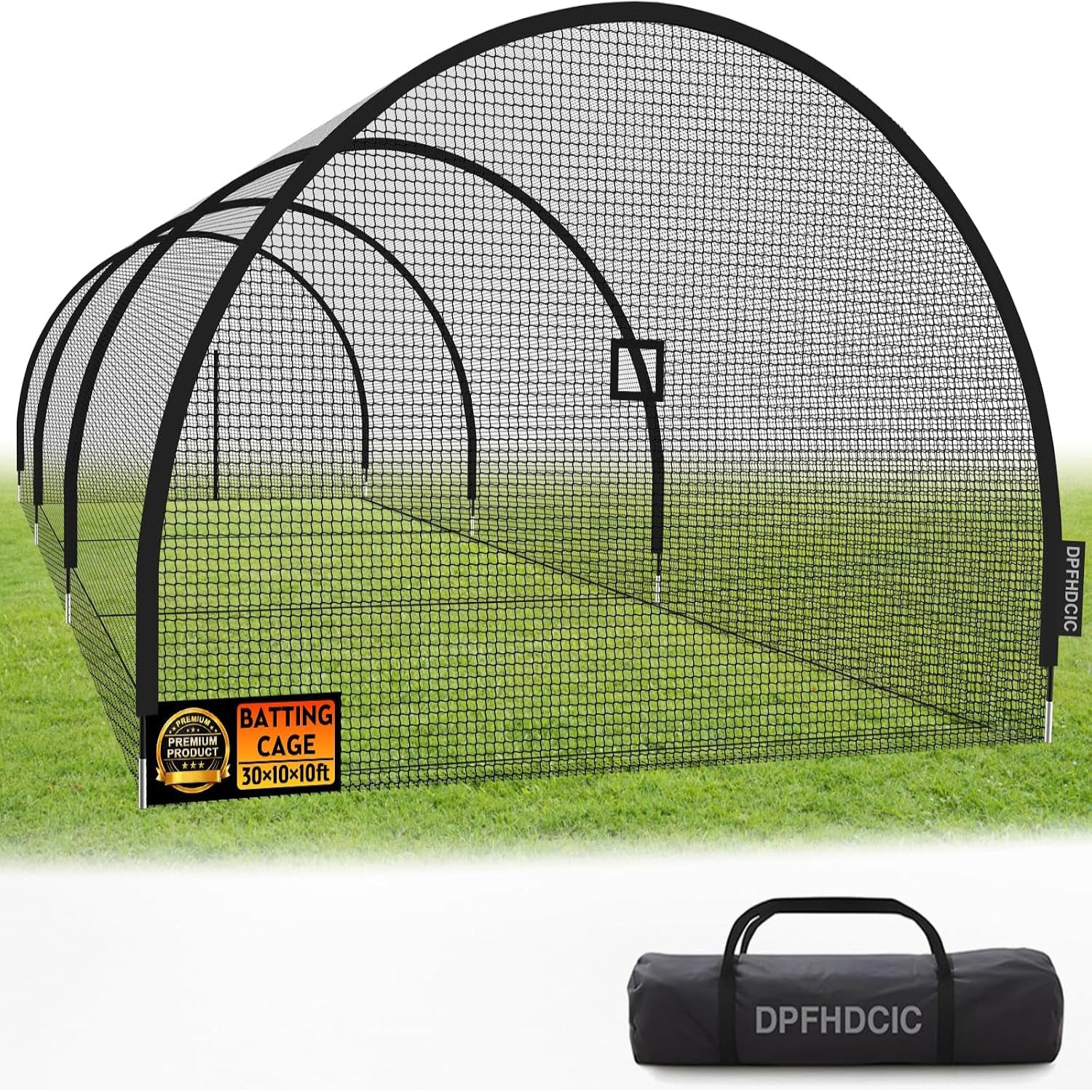Baseball Batting Cages for Backyard 30Ft X 10Ft X 10Ft Baseball & Softball Cage Net with Zipper Door 4-Ply Reinforced Netting Portable Batting Cage for Backyard & Outdoor Lawn Training