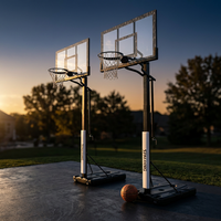 (2 Pack)  60-Inch Portable Basketball Hoop with Acrylic Backboard, Screw Jack Lift & Arena Slam Rim-Outdoor Play — Studio Shot