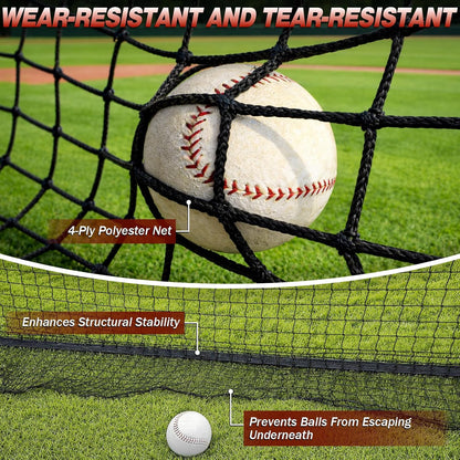 Batting Cages for Backyard - 30X10X10 Ft Softball & Baseball Batting Cage Net with Zipper Door 4-Ply Anti-Tear Netting Batting Training Cage with Sturdy Steel Frame for Outdoor Indoor Use
