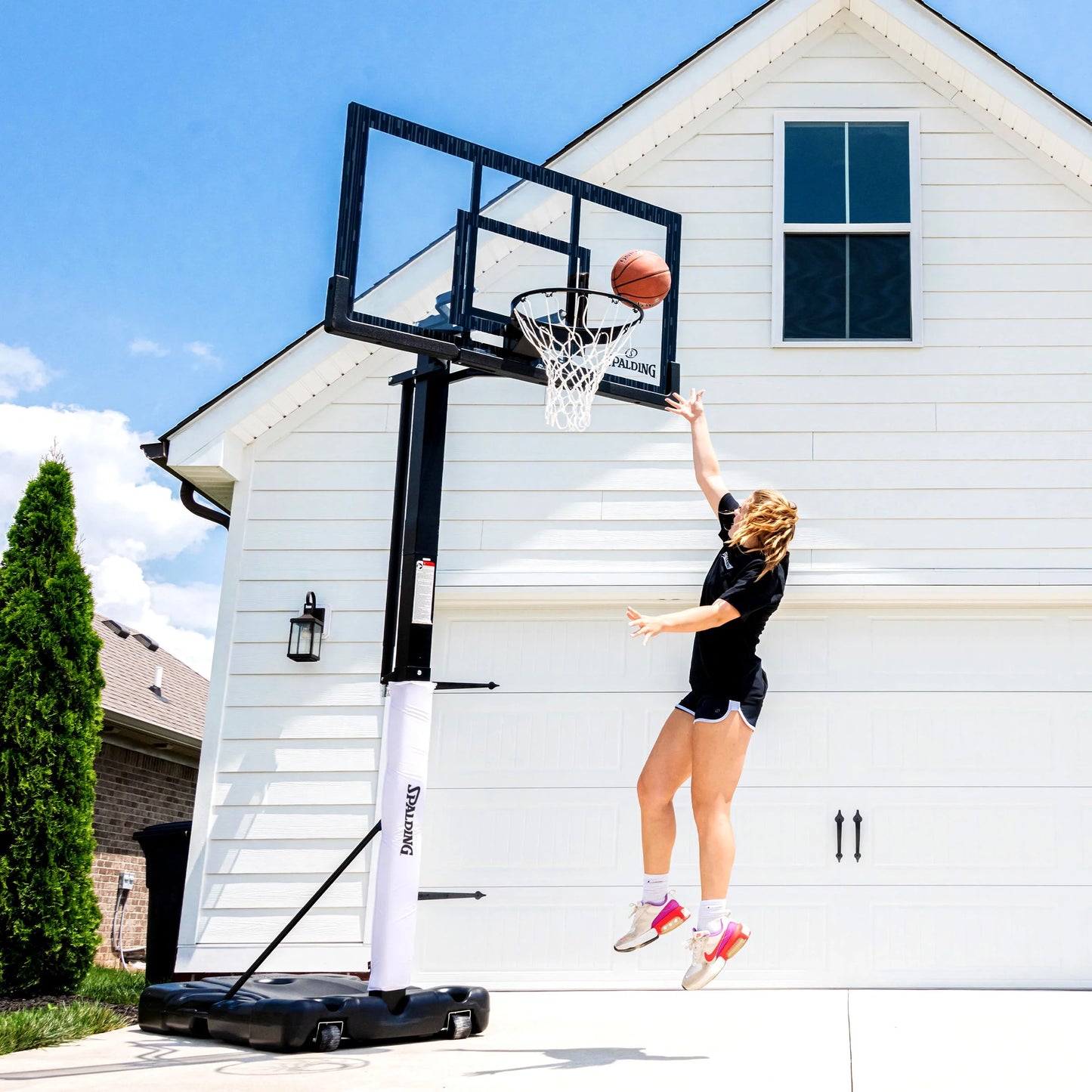 60-Inch Portable Basketball Hoop with Acrylic Backboard, Screw Jack Lift & Arena Slam Rim-Outdoor Play