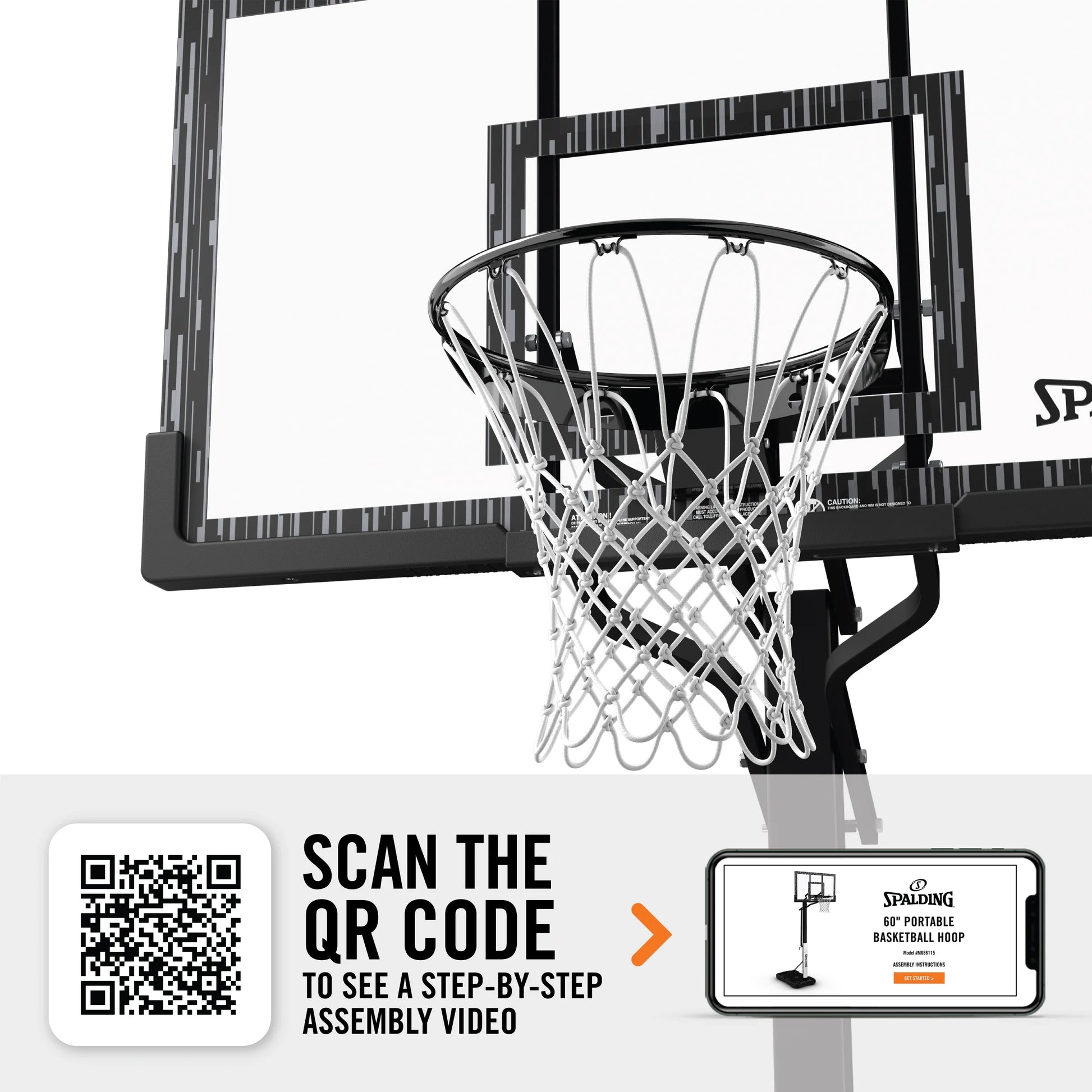 60-Inch Portable Basketball Hoop with Acrylic Backboard, Screw Jack Lift & Arena Slam Rim-Outdoor Play