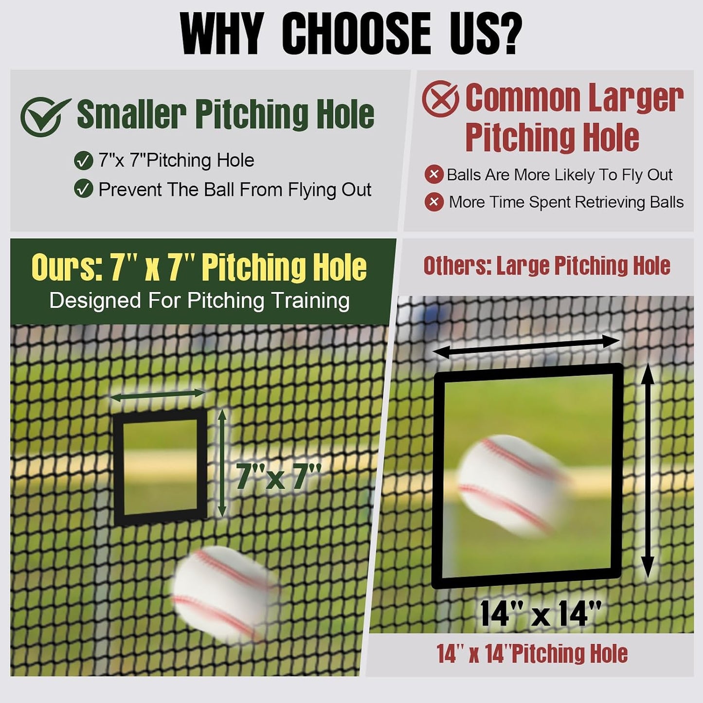 Baseball Batting Cages for Backyard 30Ft X 10Ft X 10Ft Baseball & Softball Cage Net with Zipper Door 4-Ply Reinforced Netting Portable Batting Cage for Backyard & Outdoor Lawn Training