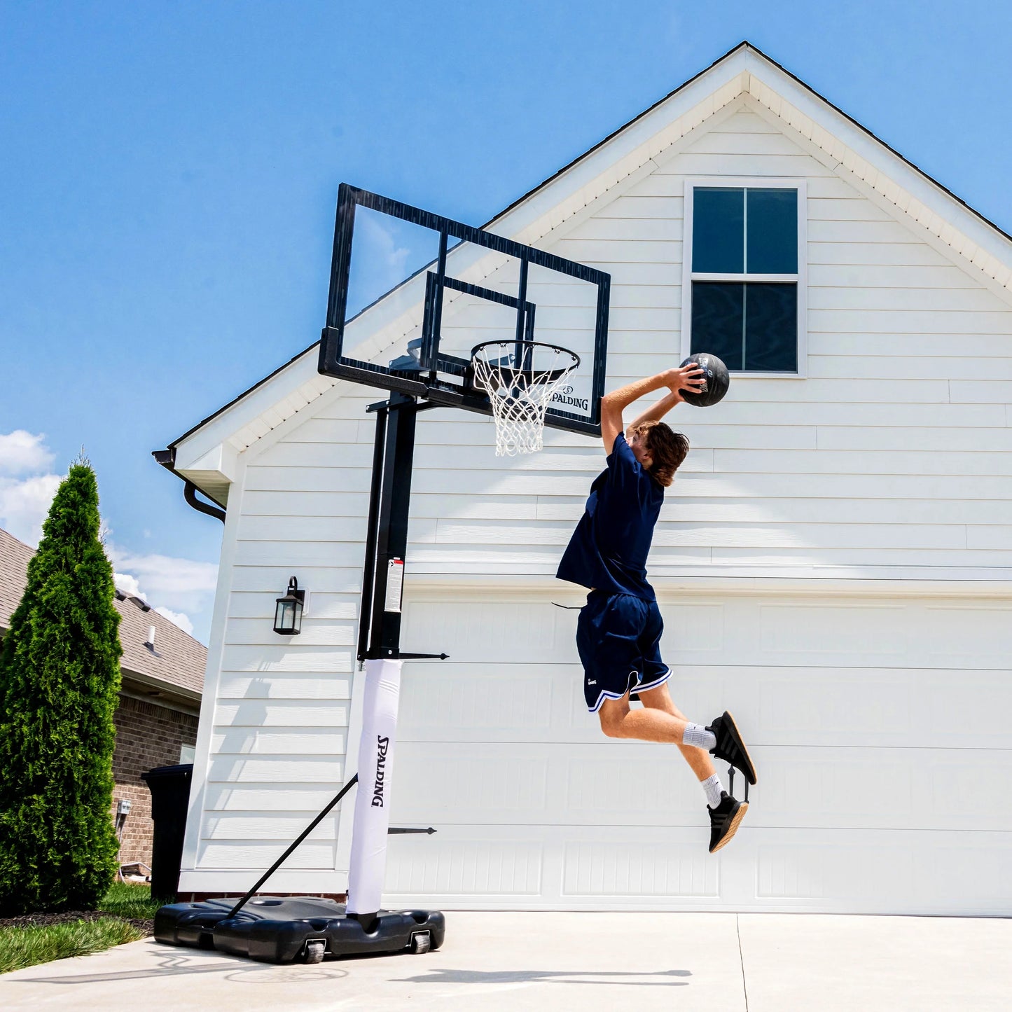 60-Inch Portable Basketball Hoop with Acrylic Backboard, Screw Jack Lift & Arena Slam Rim-Outdoor Play