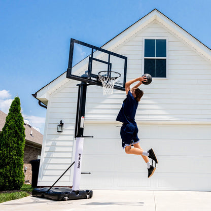 60-Inch Portable Basketball Hoop with Acrylic Backboard, Screw Jack Lift & Arena Slam Rim-Outdoor Play