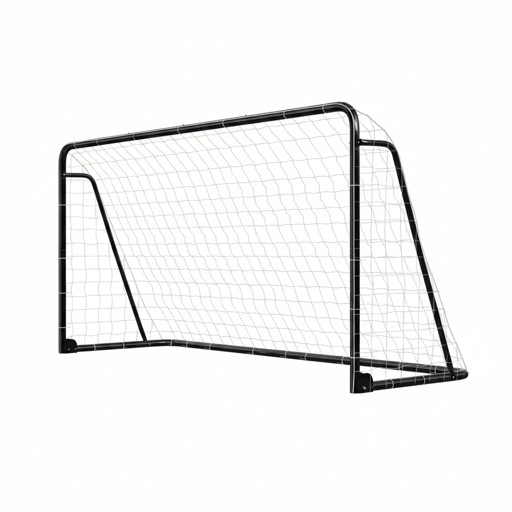 12 X 6 Ft. Soccer Goal for Backyard Metal Soccer Goal Foldable Steel Soccer Goal In. Black W/ Training Target and 6 Cone
