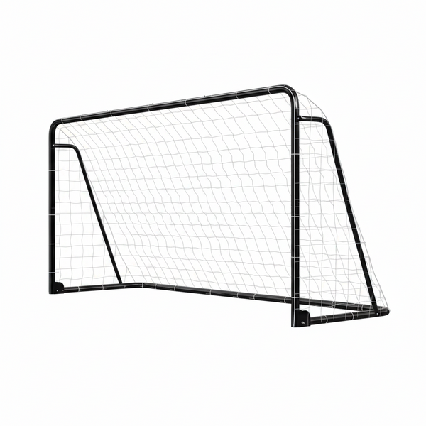 12 X 6 Ft. Soccer Goal for Backyard Metal Soccer Goal Foldable Steel Soccer Goal In. Black W/ Training Target and 6 Cone